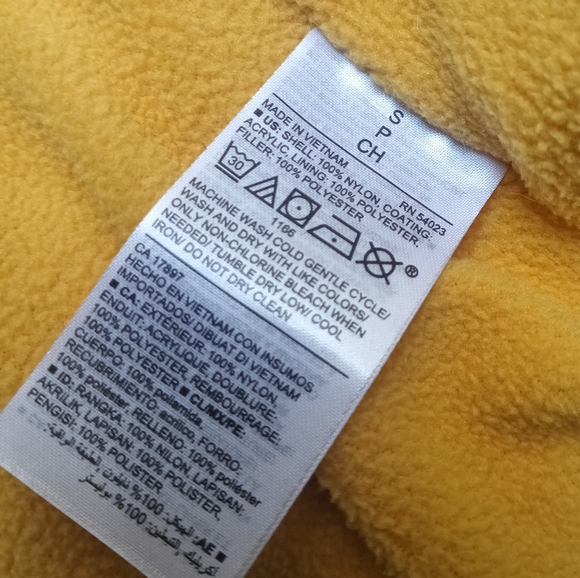 North Carolina A&T Big Logo Yellow Blue Puffer Vest Men's Size Small - Picture 6 of 6